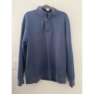 Orvis Men's XL Signature Quarter-Zip Snap Sweatshirt Navy Blue Item 615914